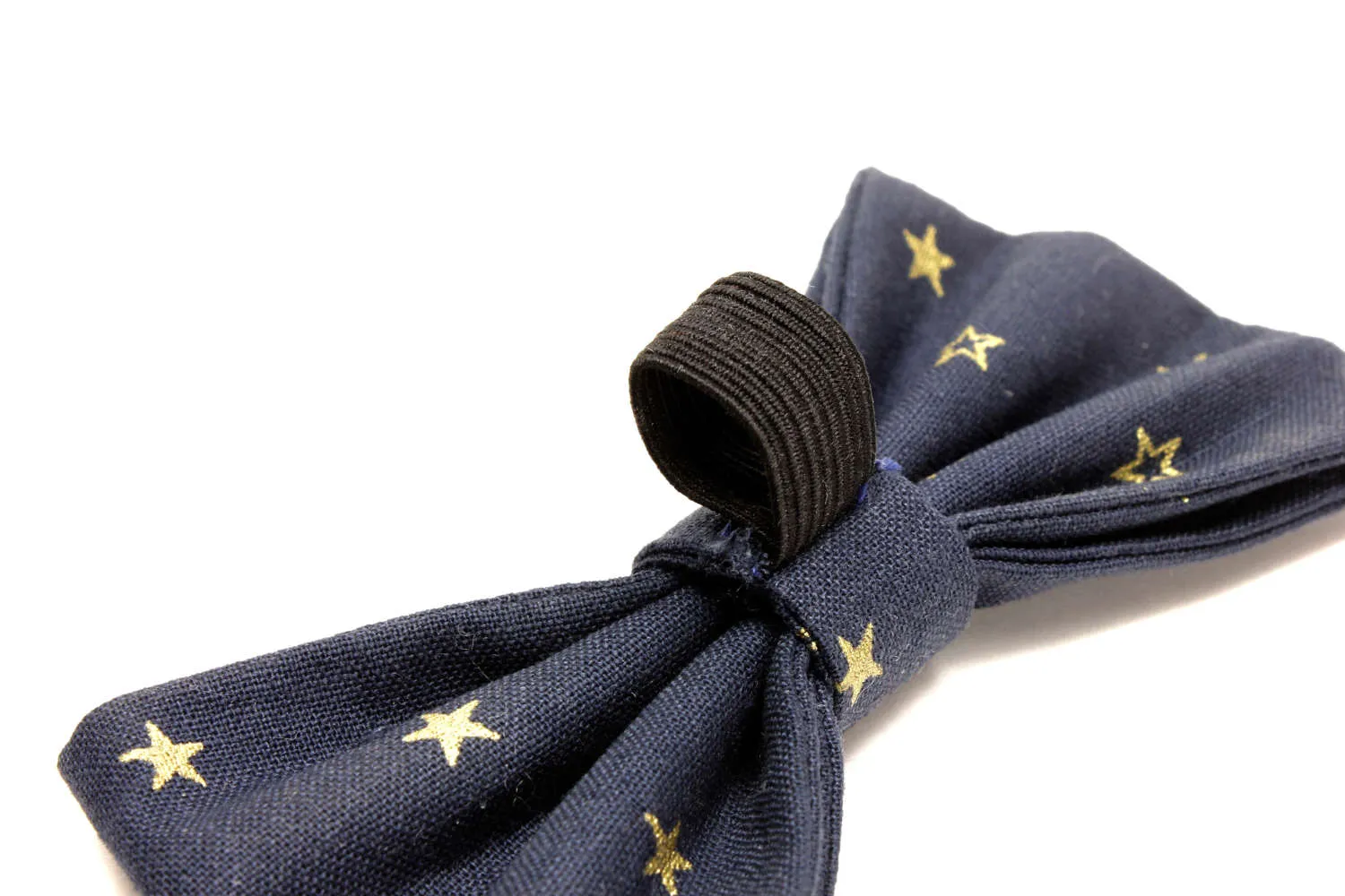 Navy and Gold Star Dog Bow Tie