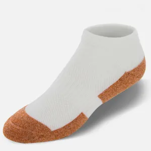 Non-Binding Copper Cloud Diabetic Socks - No Show Unisex White (3 pk)