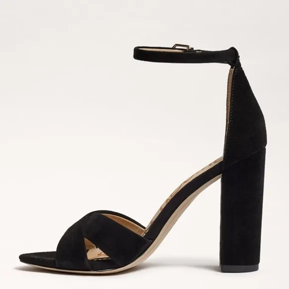 NWOT Sam Edelman Yancy Suede Block Heel Sandals in Black