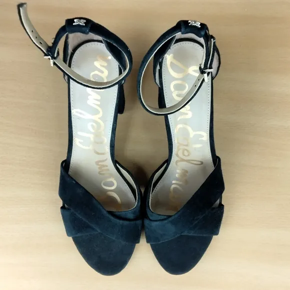 NWOT Sam Edelman Yancy Suede Block Heel Sandals in Black
