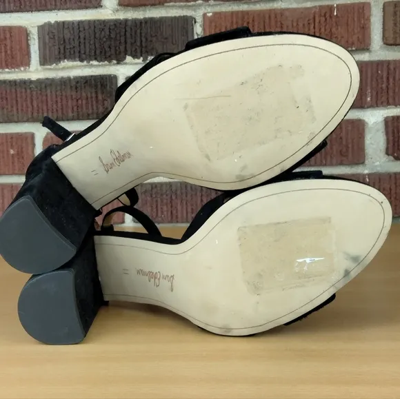 NWOT Sam Edelman Yancy Suede Block Heel Sandals in Black