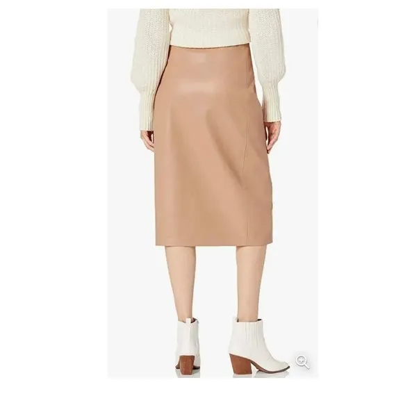 NWT  7 For All Mankind Women's Vegan Leather Wrap Midi Skirt Large