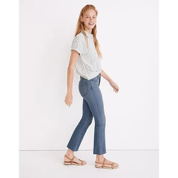 NWT Womens Petite Size 24 24P Madewell Cali Demi-Boot Jeans in Shoreham Wash