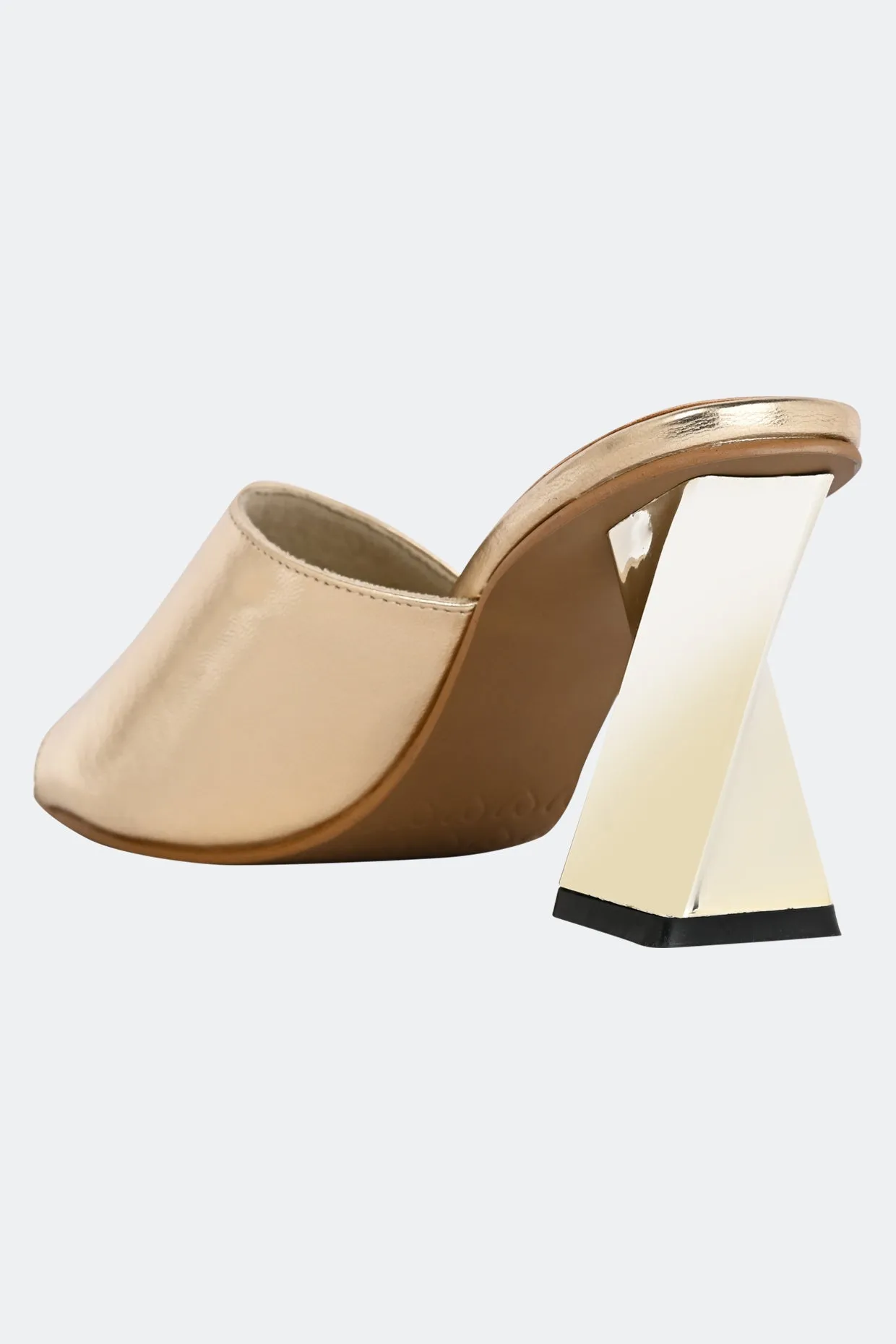 One Strap Gold Heels For Women