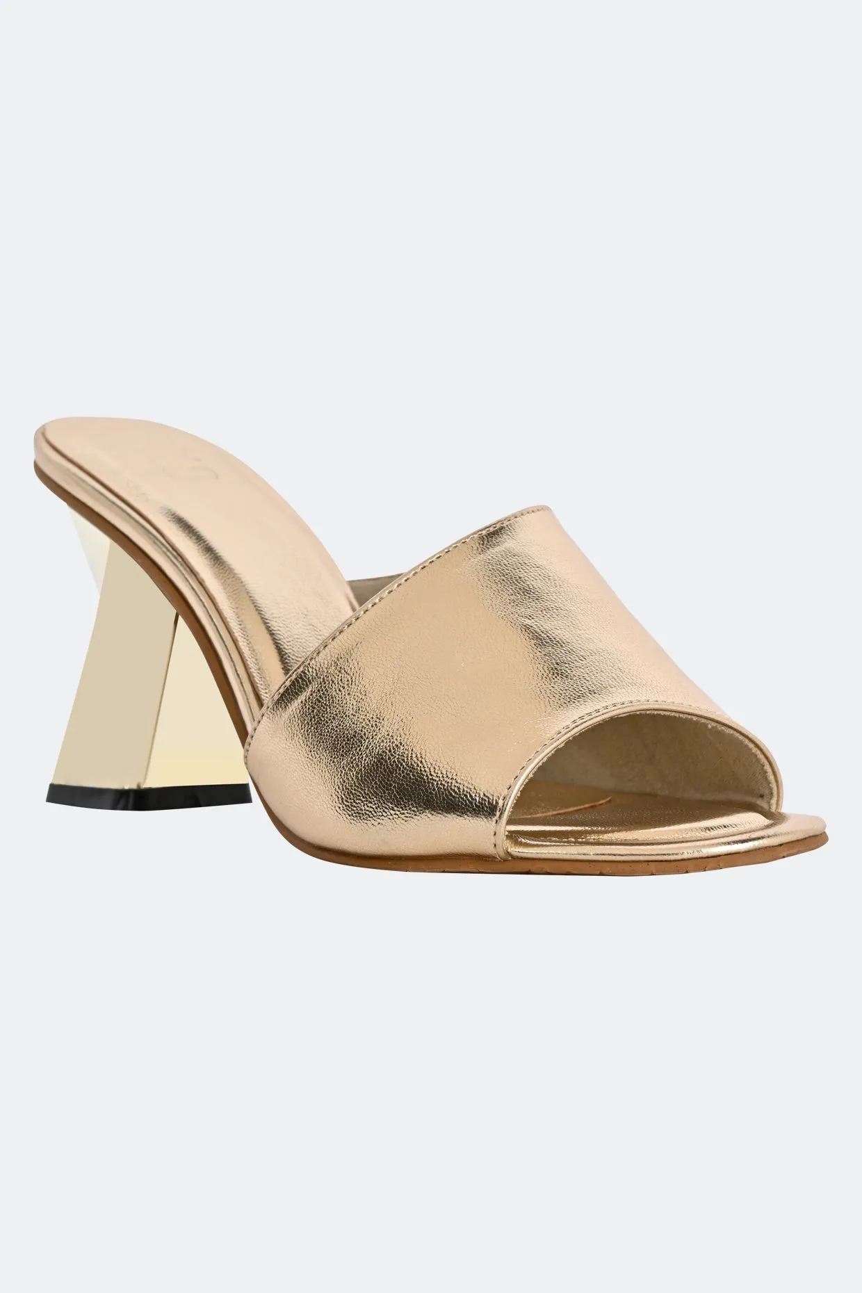 One Strap Gold Heels For Women