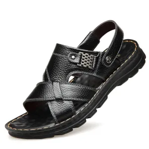Outer Wear First Layer Leather Sandals And Slippers
