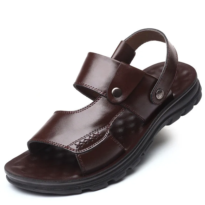 Outer Wear First Layer Leather Sandals And Slippers