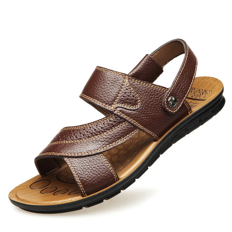Outer Wear First Layer Leather Sandals And Slippers
