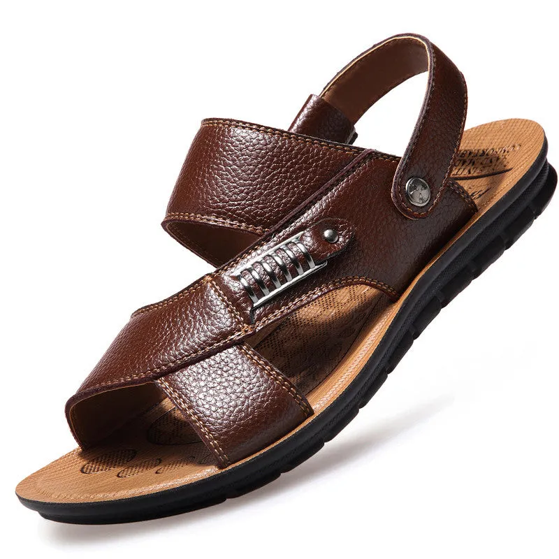 Outer Wear First Layer Leather Sandals And Slippers