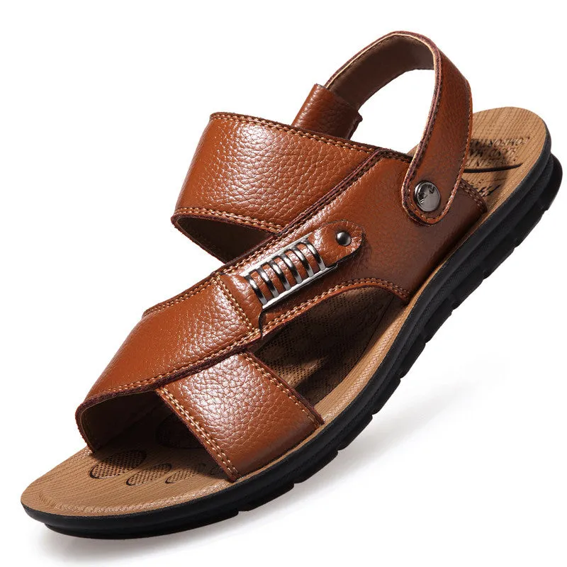 Outer Wear First Layer Leather Sandals And Slippers