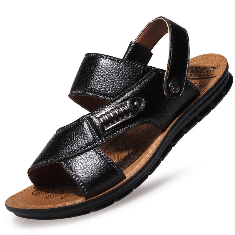 Outer Wear First Layer Leather Sandals And Slippers