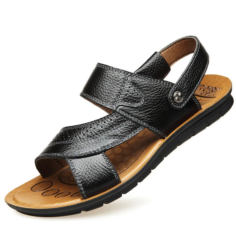 Outer Wear First Layer Leather Sandals And Slippers