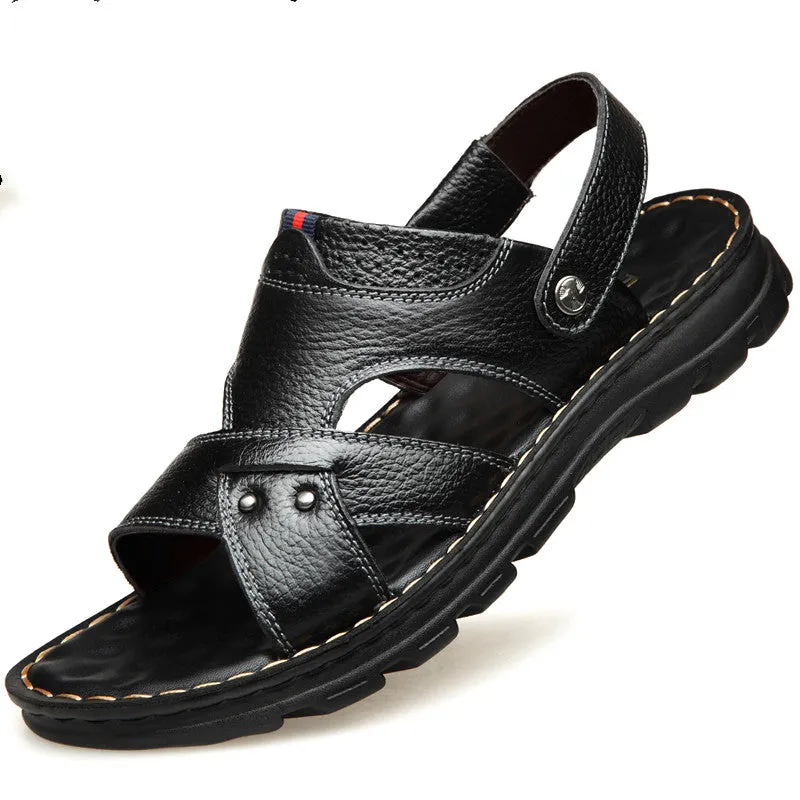 Outer Wear First Layer Leather Sandals And Slippers