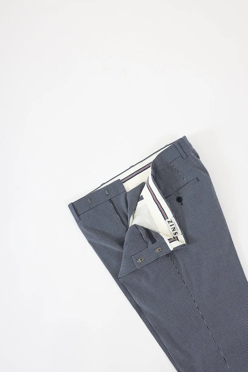 Pantalon coton stretch bleu gris - BZV3