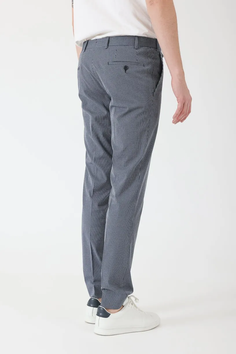 Pantalon coton stretch bleu gris - BZV3