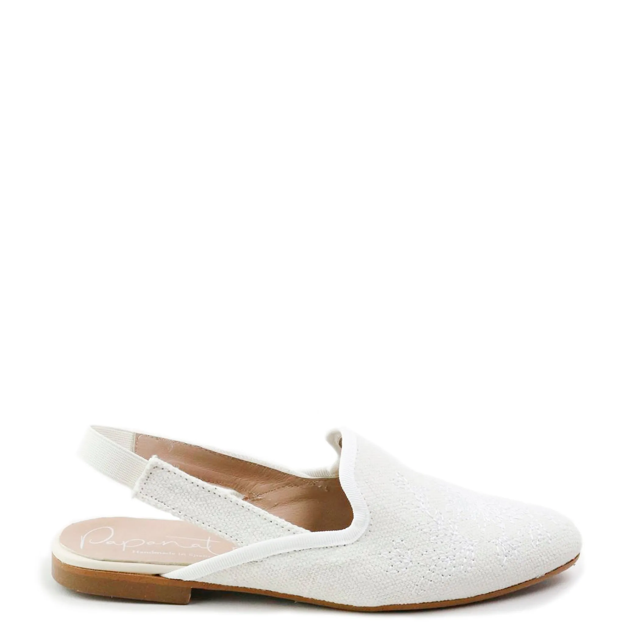Papanatas Linen Embroidered Pointed Slingback