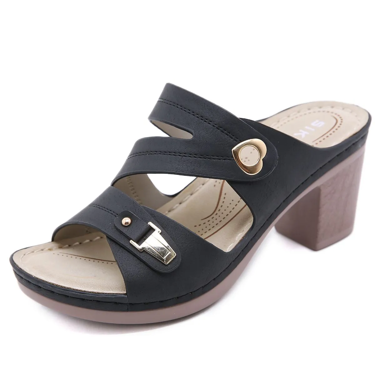 Peep Toe Block Heels Sandals