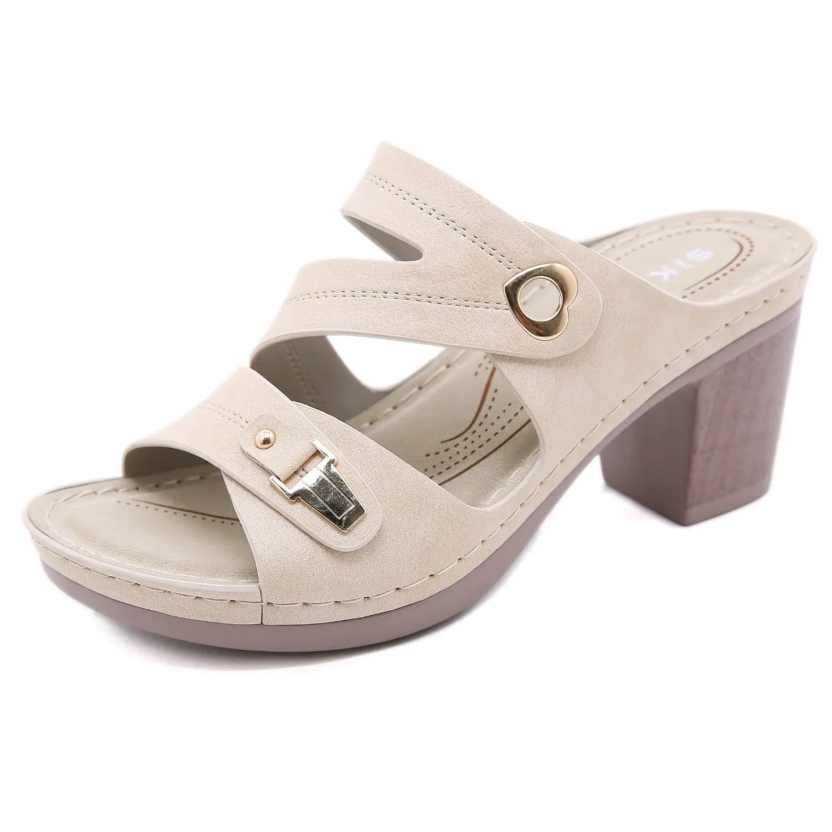Peep Toe Block Heels Sandals