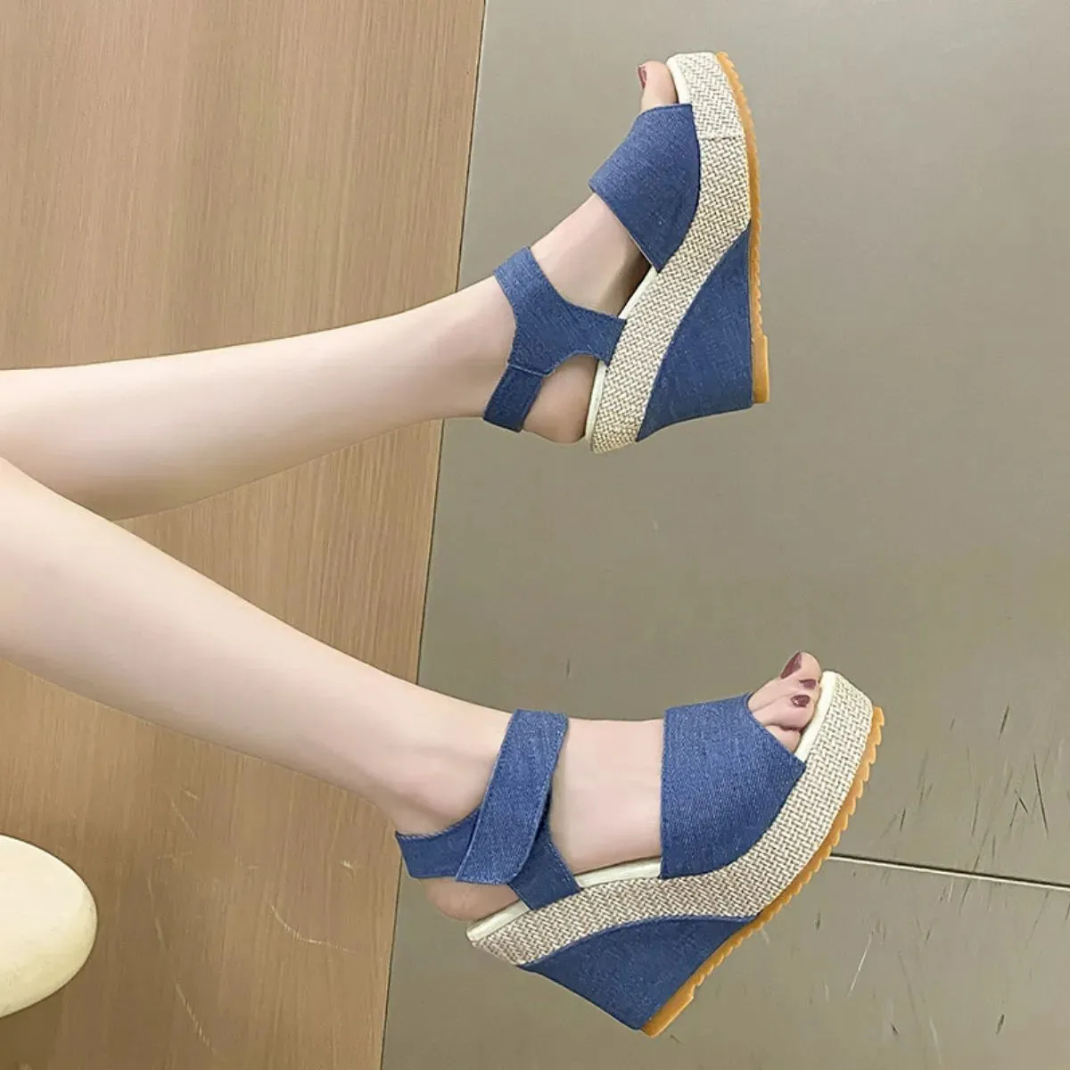 Peep Toe Wedge Sandals