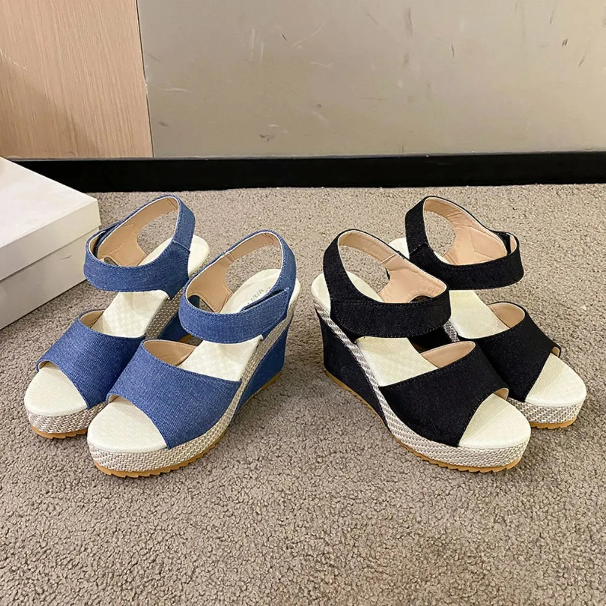 Peep Toe Wedge Sandals