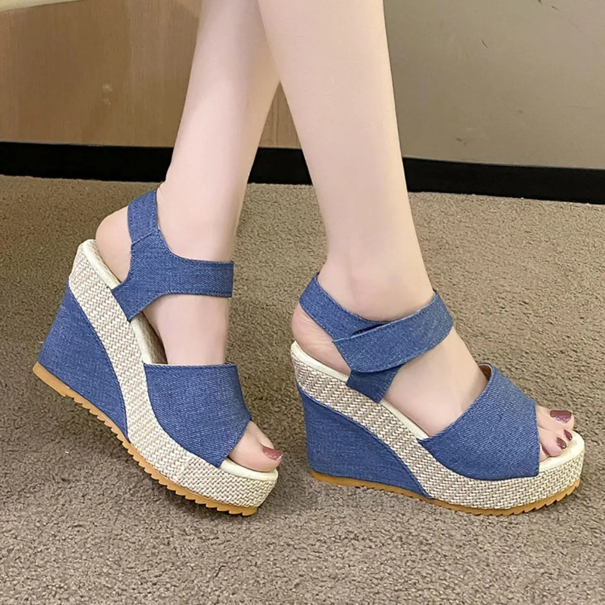 Peep Toe Wedge Sandals