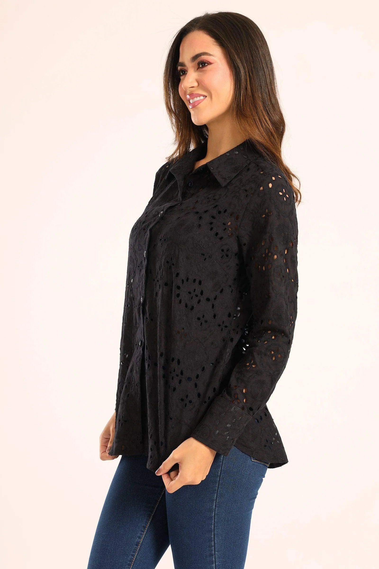 Perforated Long Sleeves Shirt