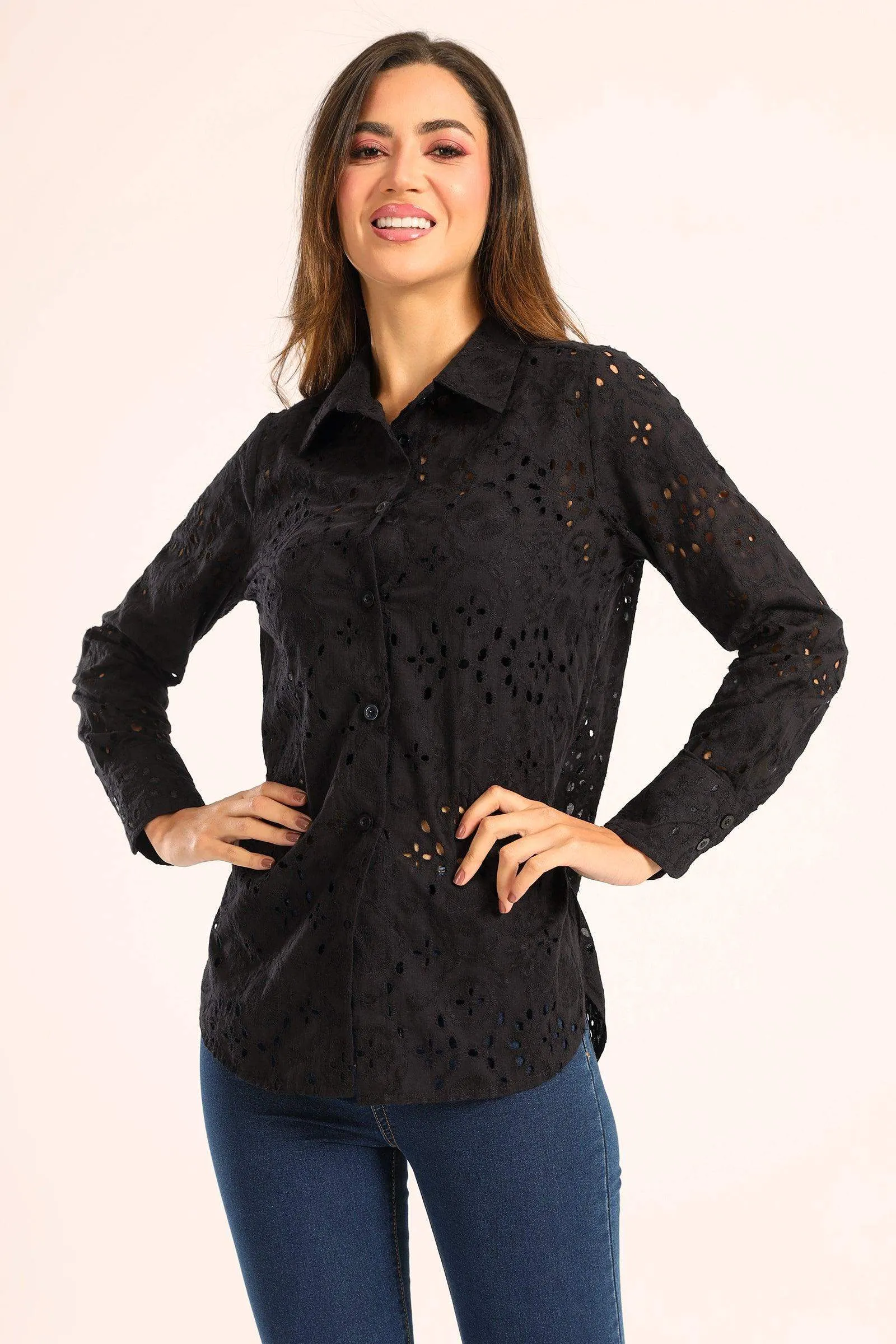 Perforated Long Sleeves Shirt