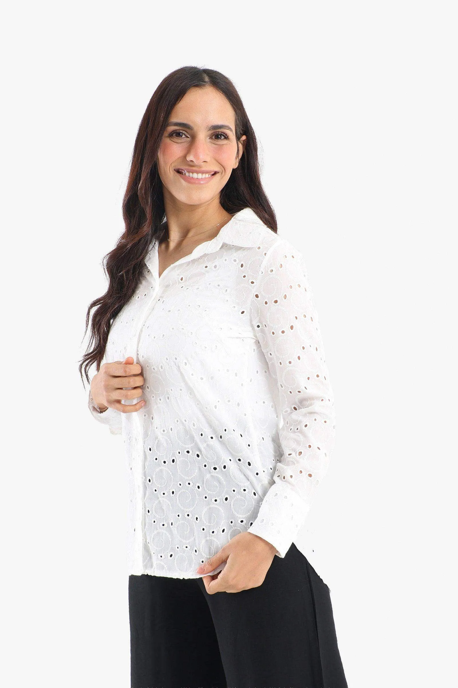 Perforated Long Sleeves Shirt