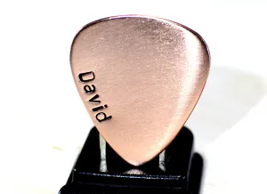 Personalized Copper Guitar Pick with Name Down the Side - perfect little gift that is usable - playable copper plectrum - custom gift