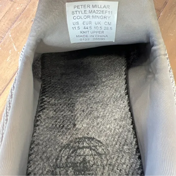 Peter Millar hyperlight Apollo gray knit slip on men’s 11.5 sneakers