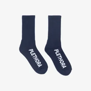 PLETHORA "Italic" Socks - Navy / White