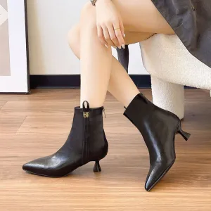 Point Toe Kitten Heels Boots