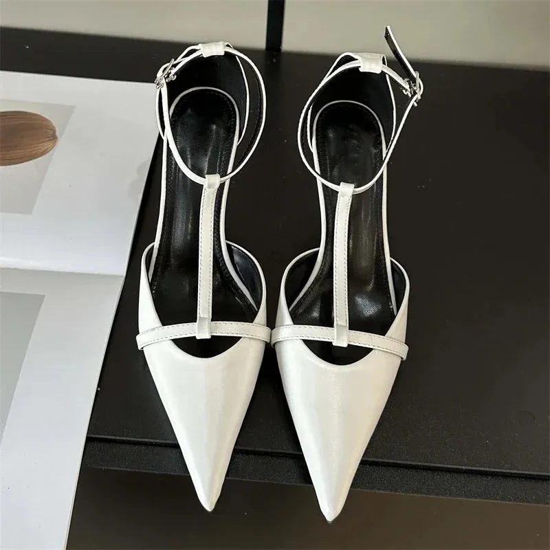 Pointed Toe Buckle Strap Women Pump High Heels for Party Prom
