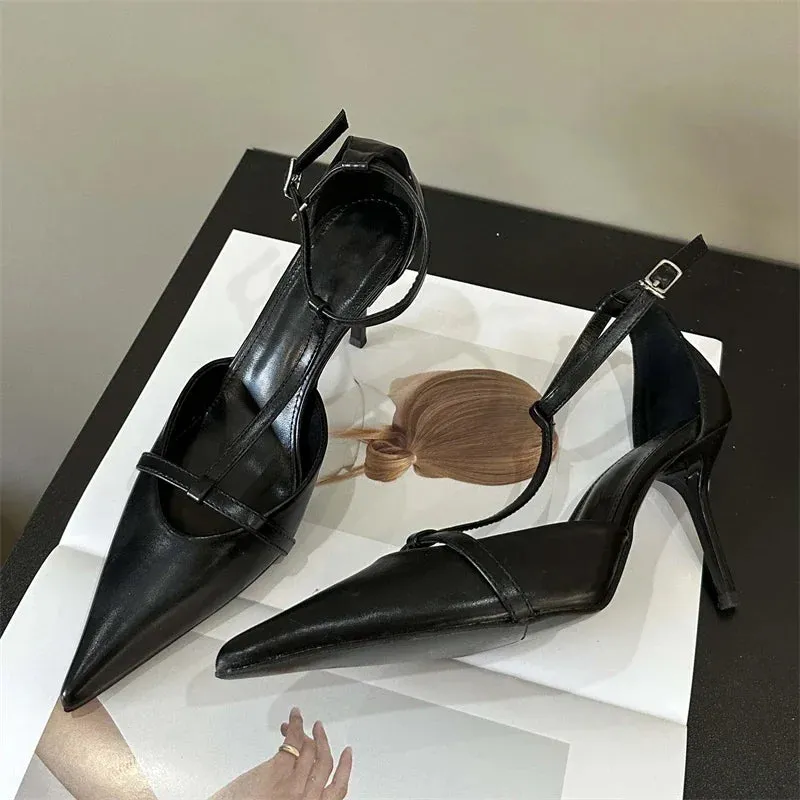 Pointed Toe Buckle Strap Women Pump High Heels for Party Prom