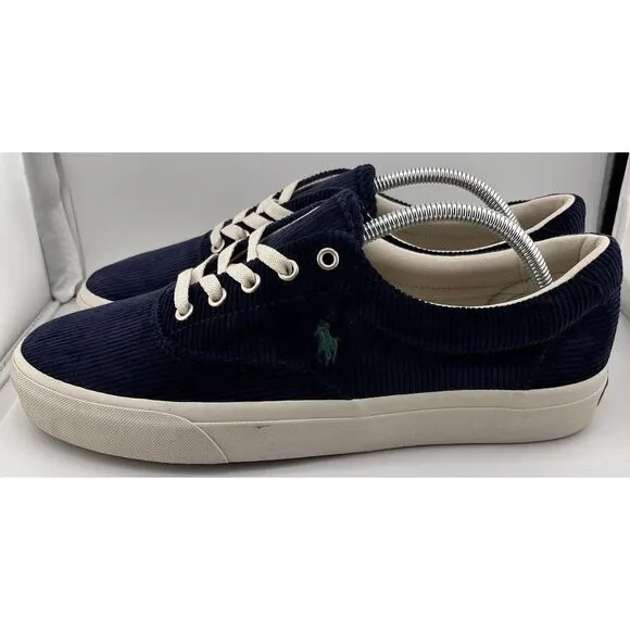 Polo Ralph‎ Lauren Keaton Blue Corduroy Sneakers - Sz 10.5 - Navy Blue