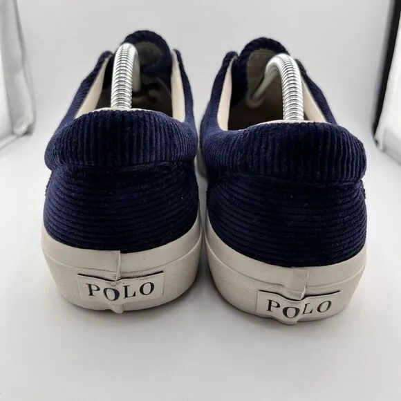 Polo Ralph‎ Lauren Keaton Blue Corduroy Sneakers - Sz 10.5 - Navy Blue
