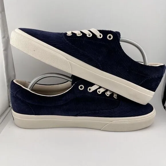 Polo Ralph‎ Lauren Keaton Blue Corduroy Sneakers - Sz 10.5 - Navy Blue