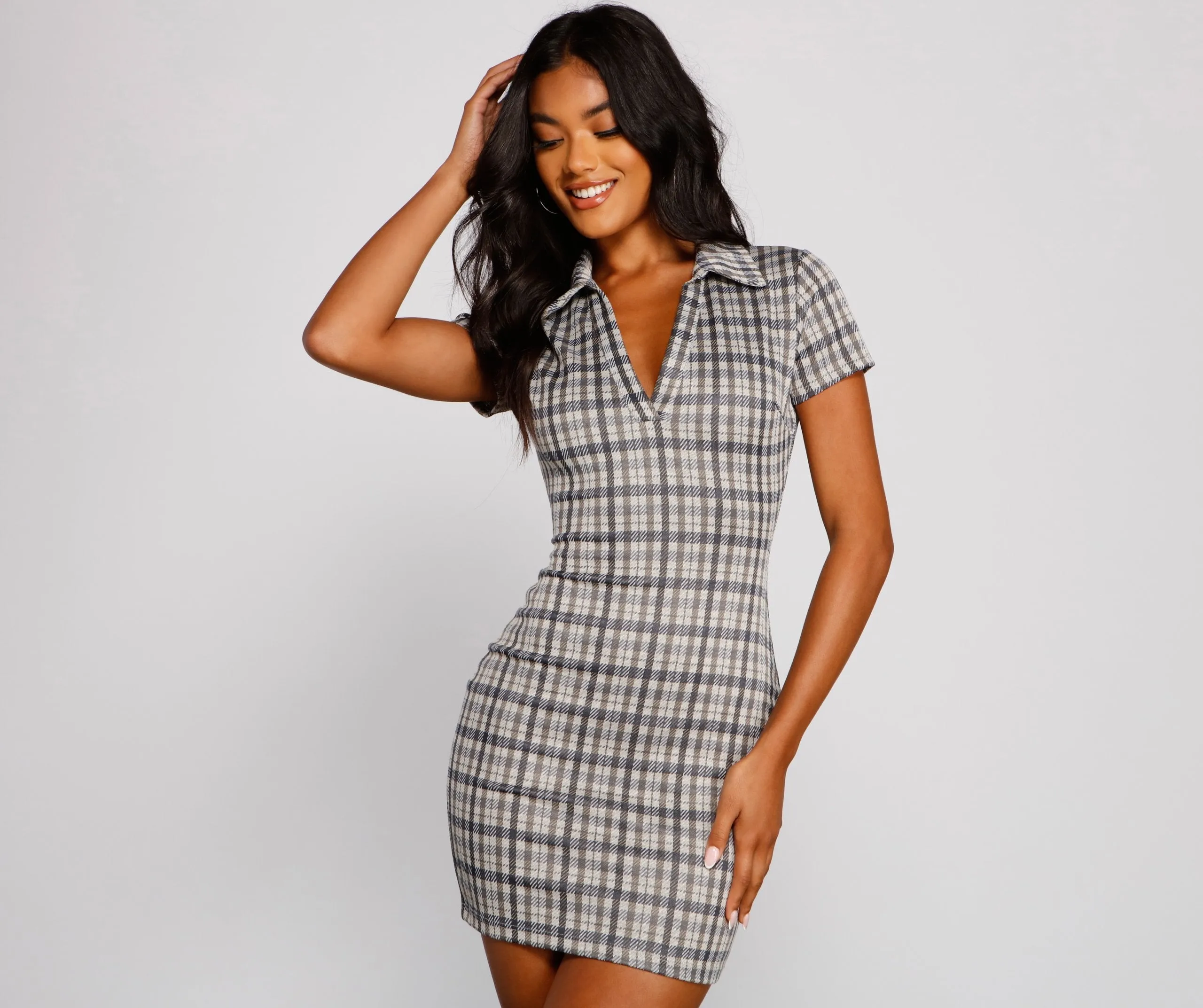 Preppy Trendsetter Stylish Plaid Mini Dress