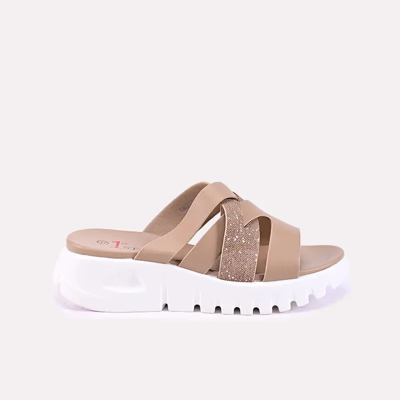 Rae Light Brown Comfy Slippers 0412681