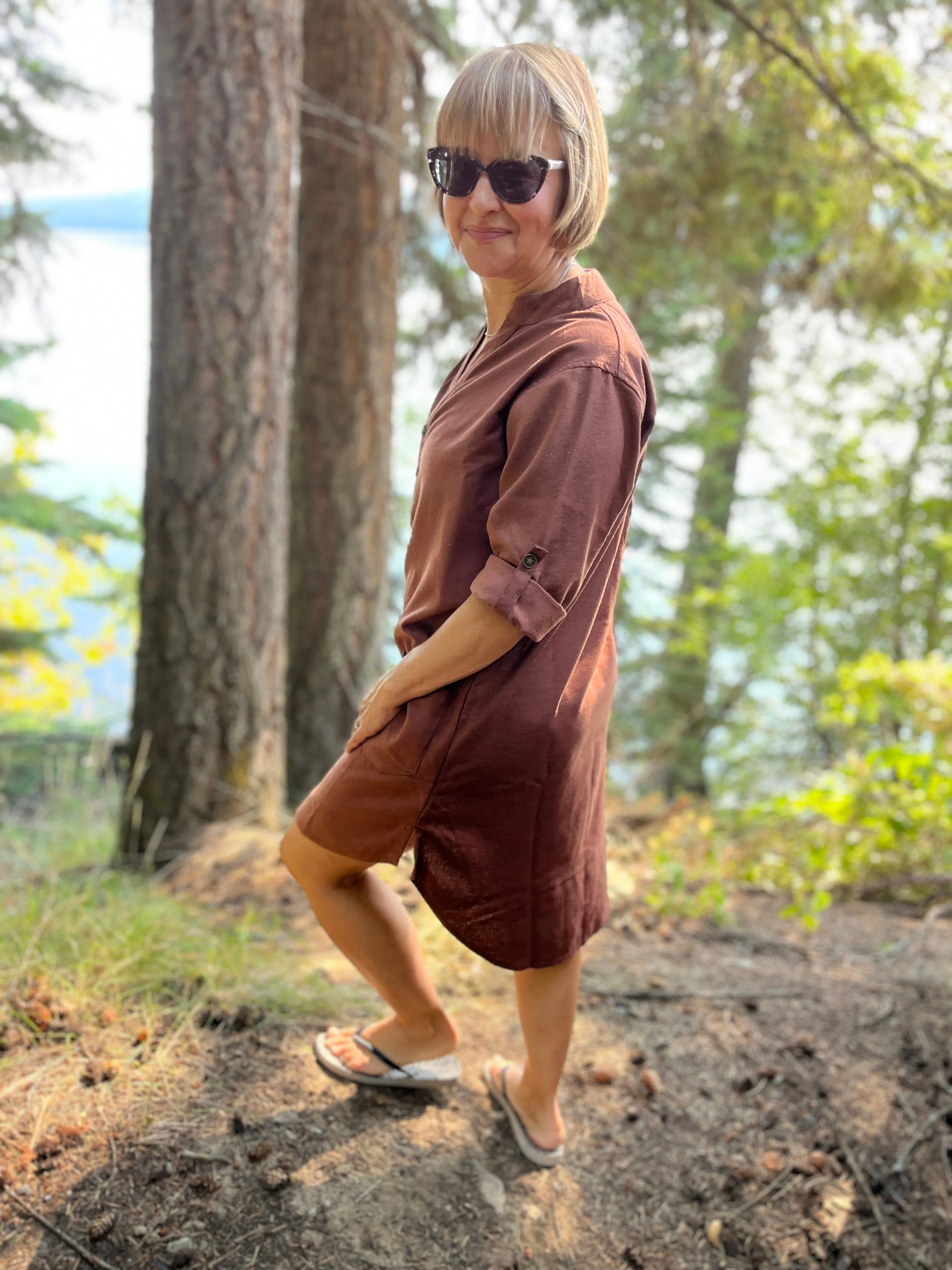 Raw Silk Shirt Dress