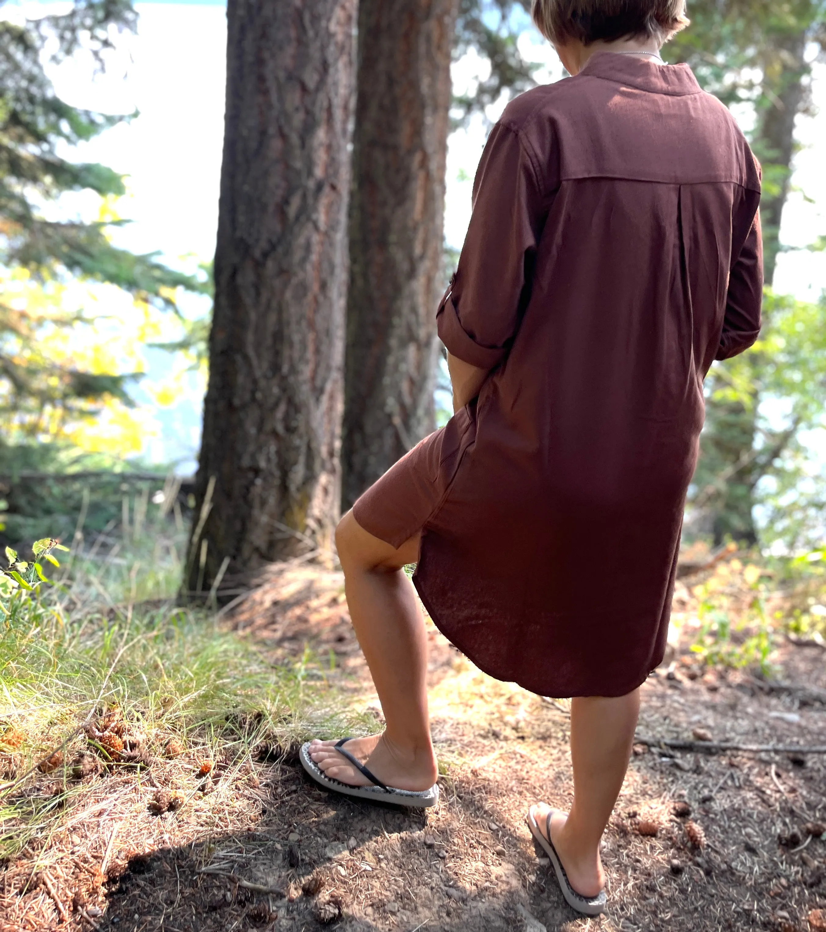 Raw Silk Shirt Dress