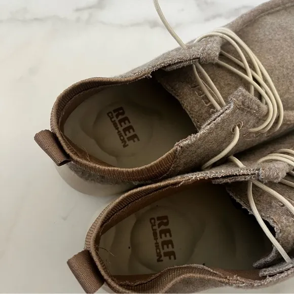 REEF Men's Cushion Coast Mid-Top Sneakers in Neutral Cream 10.5