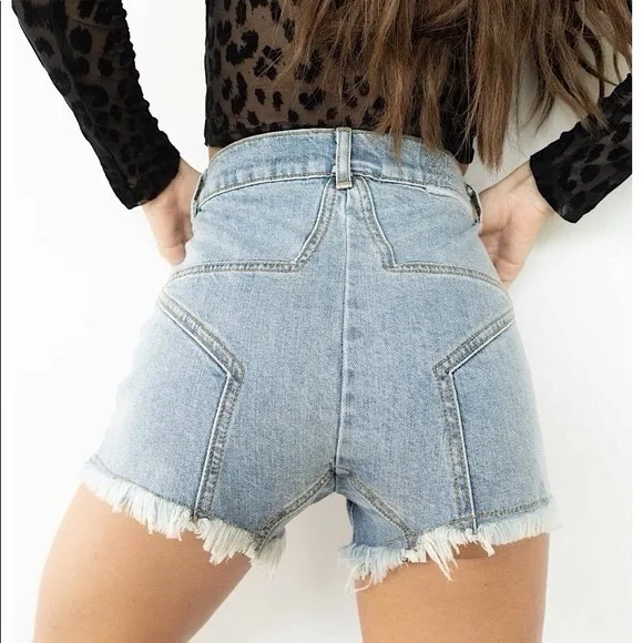 REVICE Denim Venus Cutoffs Distressed Star Shorts Size 27