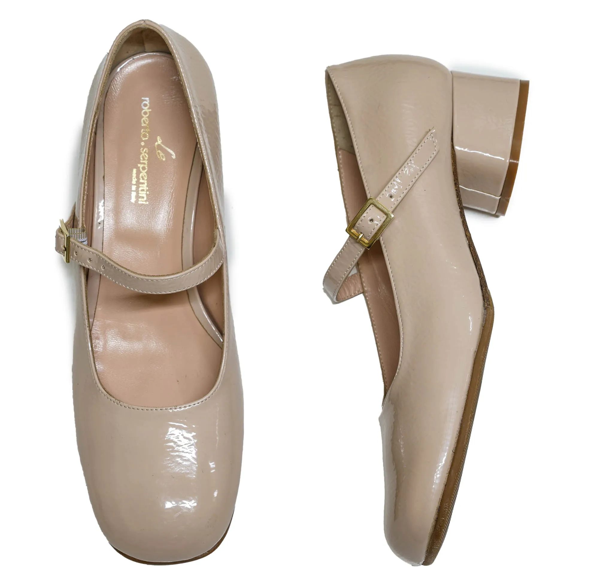 Roberto Serpentini Women's Cipria Patent Shoe 0376 NEW Winter 30% off