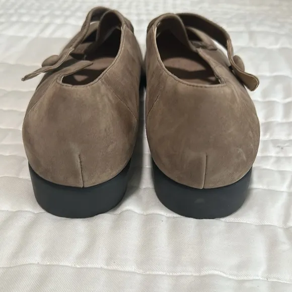 Rockport Suede Criss Cross Strap Mary Jane Flats Sz 12
