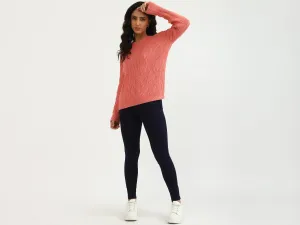 Round Neck Textured Sweater