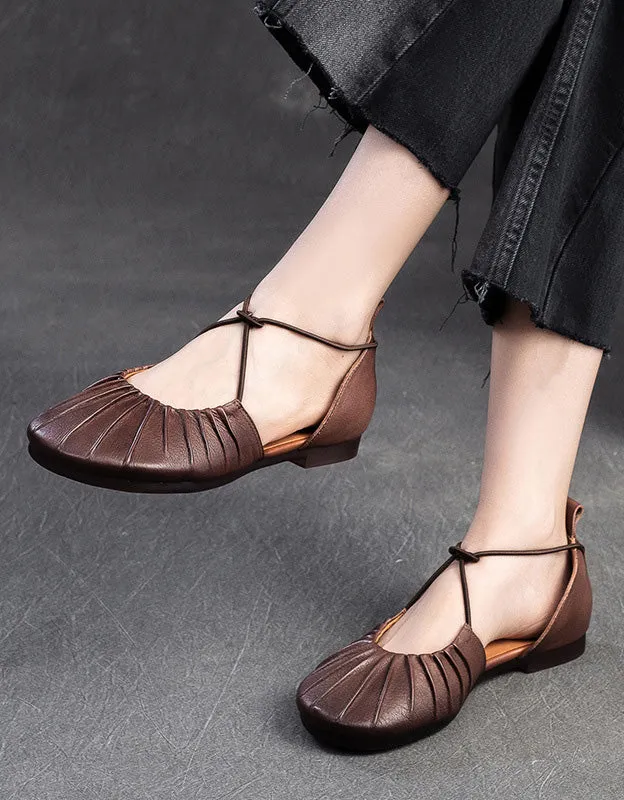 Round Toe Comfortable Elegant Retro Flat Shoes