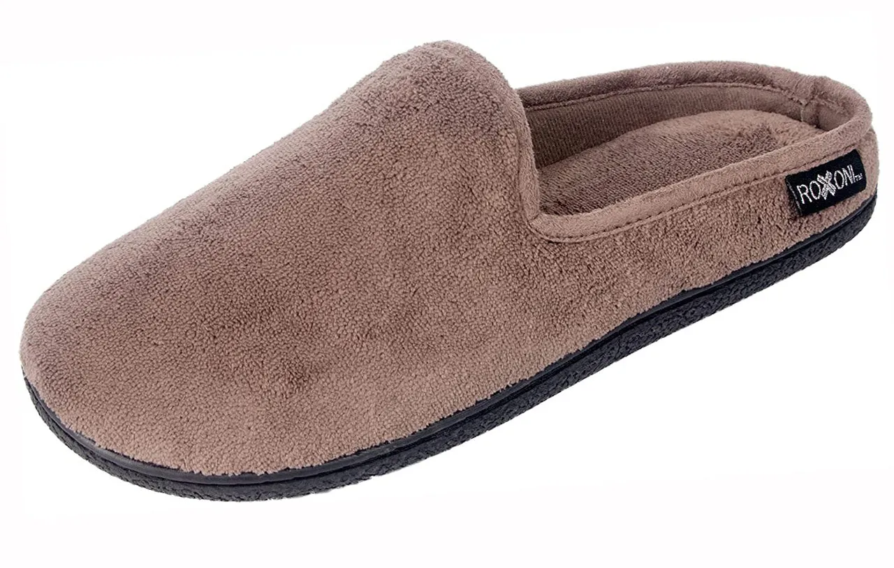 Roxoni Men's Slippers Slip On Terry Clog Comfort House Slipper Indoor/Outdoor