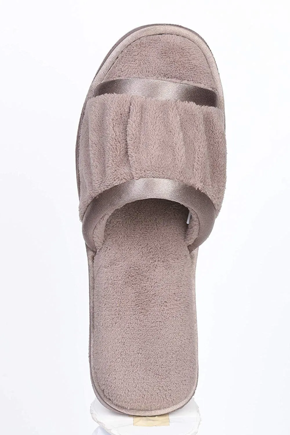 Roxoni Women's Open Toe Slide Slipper ; Ideal Terry Cloth House Shoe for Indoor and Outdoor