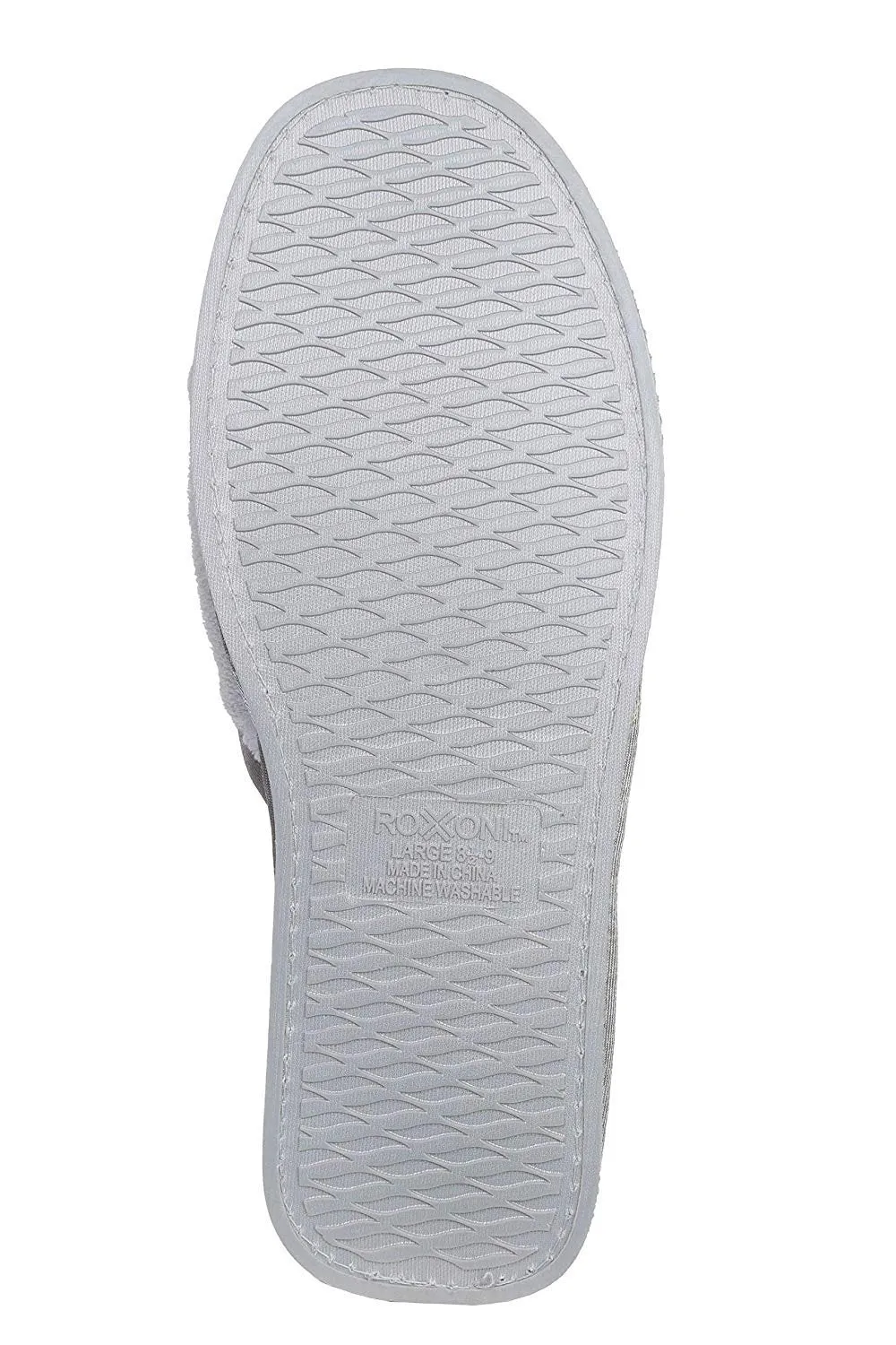 Roxoni Women's Open Toe Slide Slipper ; Ideal Terry Cloth House Shoe for Indoor and Outdoor